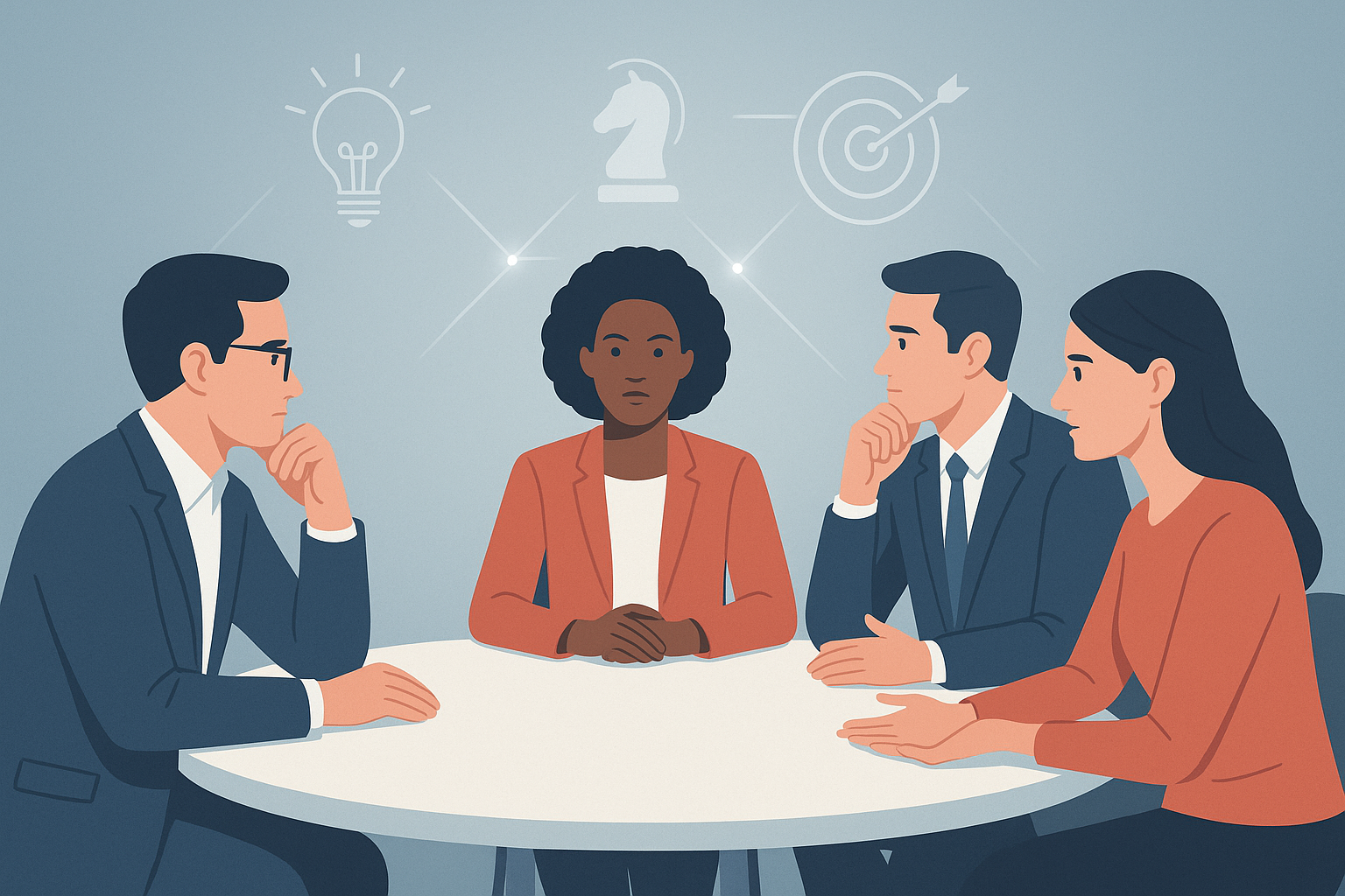 AA-generated people around a table