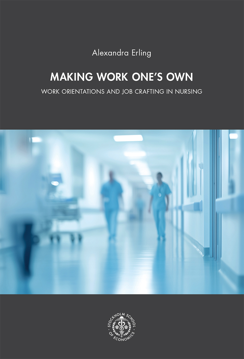 Image of book cover with a photo showing a blurred background of a hospital interior with medical equipment and people in motion, in a light blue color scheme.