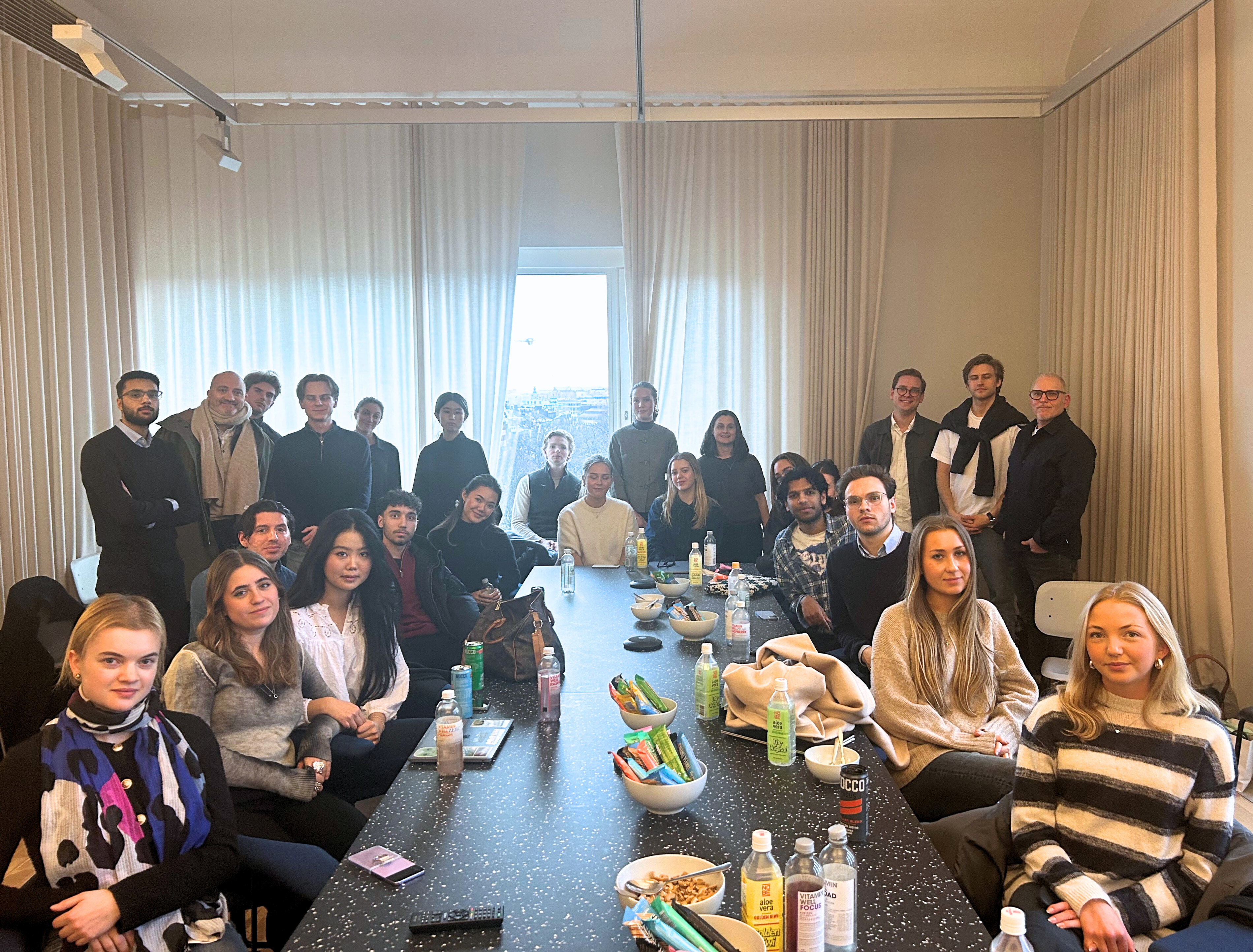 Students visiting the Vitamin Well head office in Stockholm
