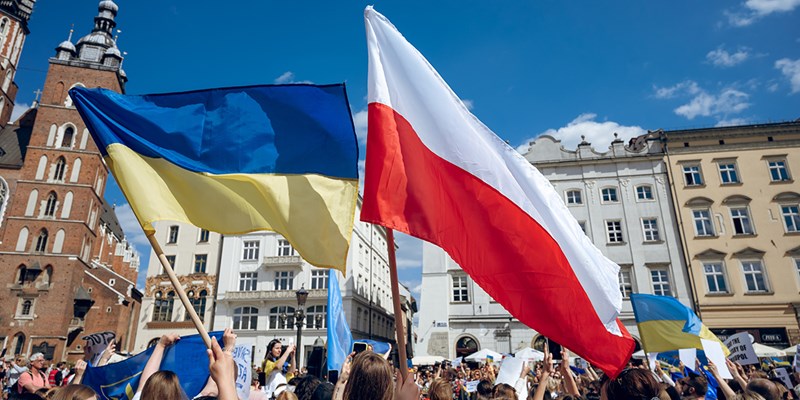 CRAKOW. POLAND. May 15, 2022 Rally in Poland in support of Ukraine. Action in support of the military in Mariupol. Save Mariupol.