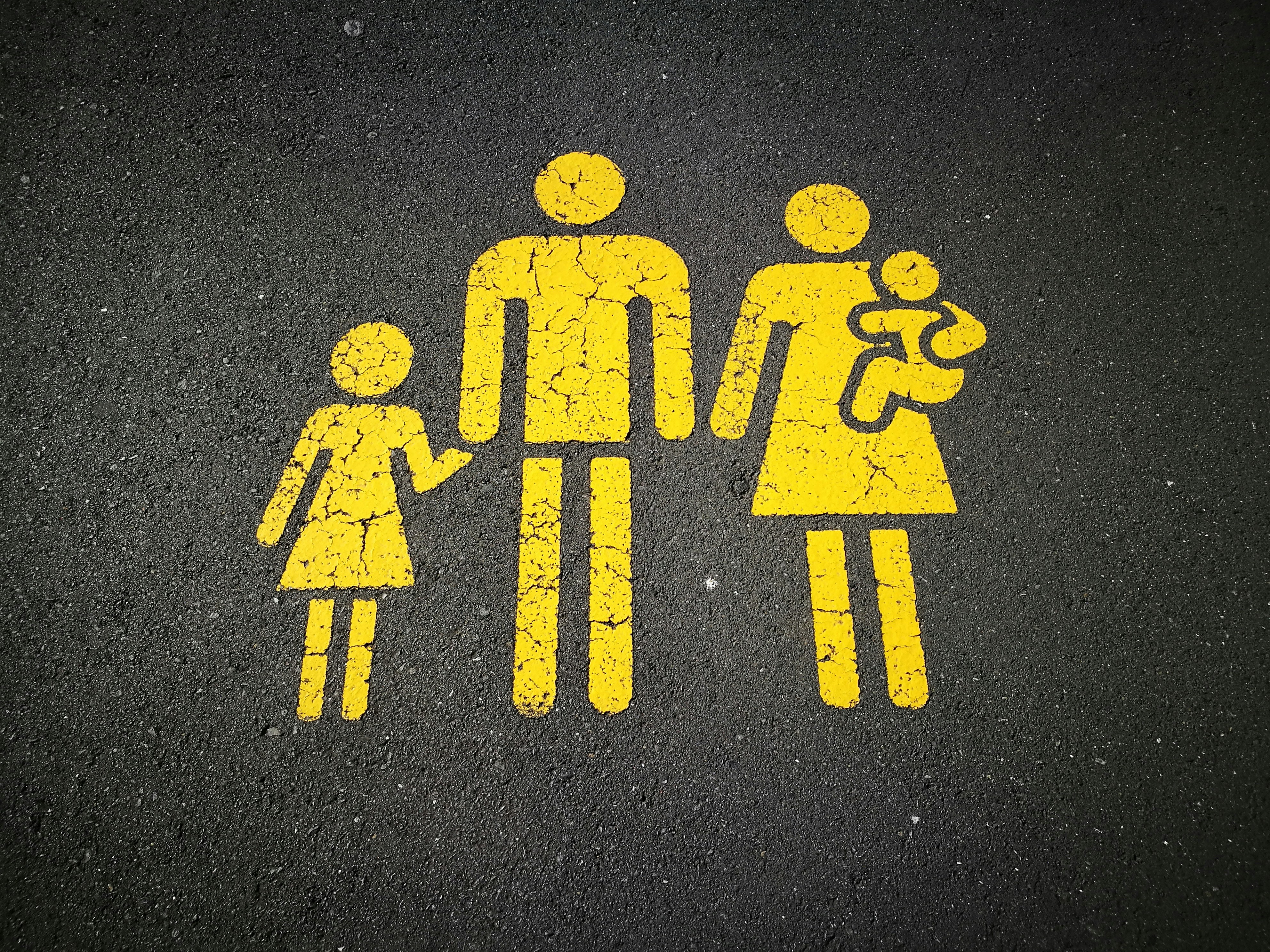 Yellow family sign