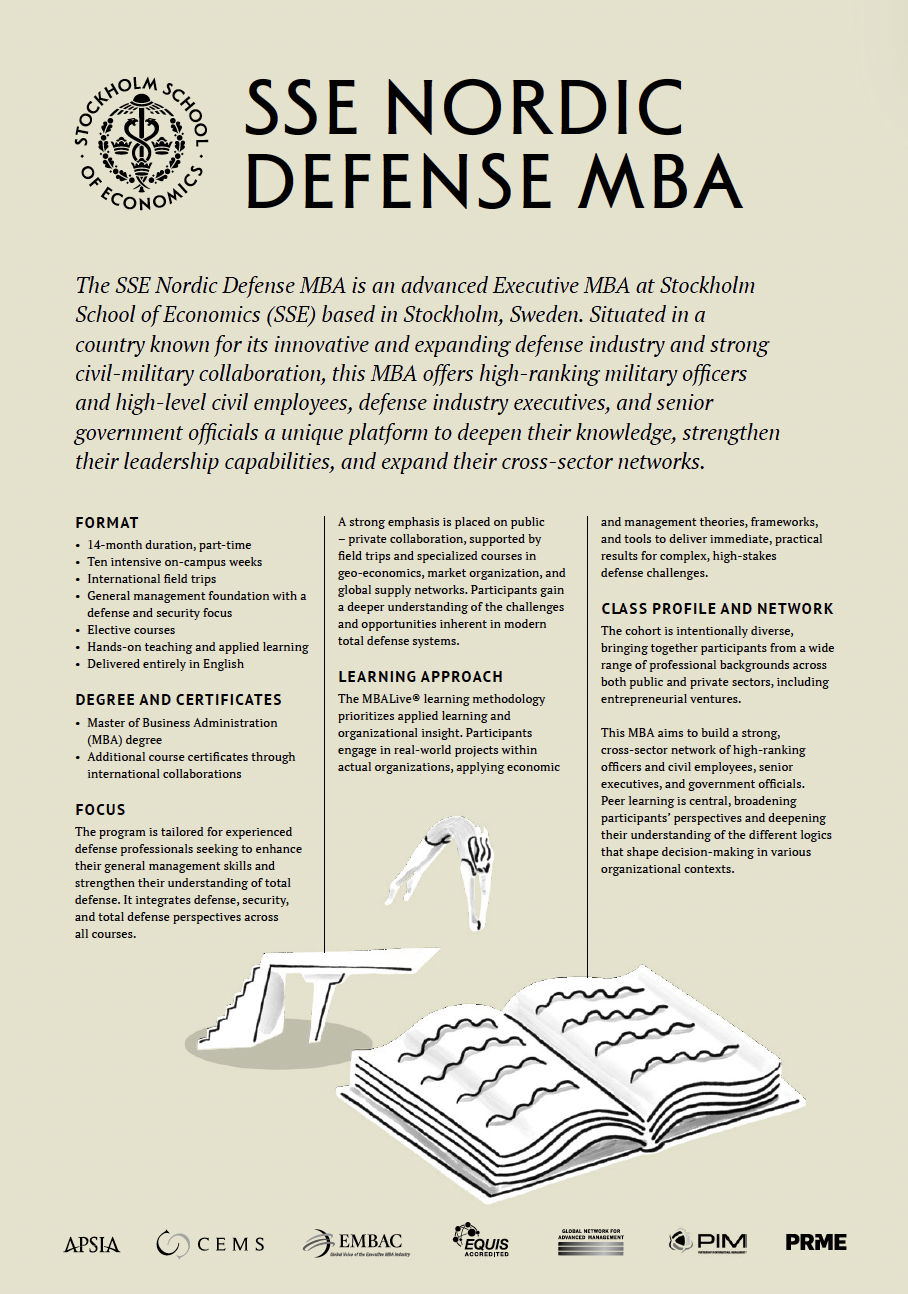 SSE Nordic Defense MBA fact sheet