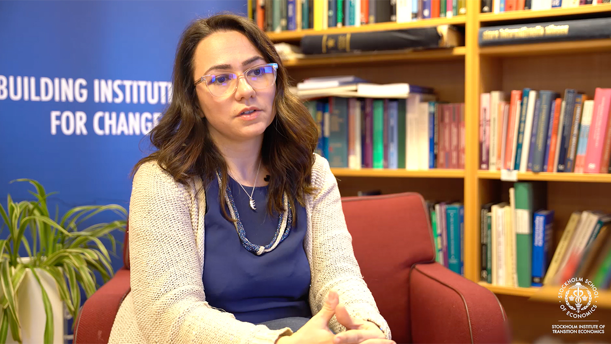 Screen shot image from the interview with Maria Perrotta Berlin