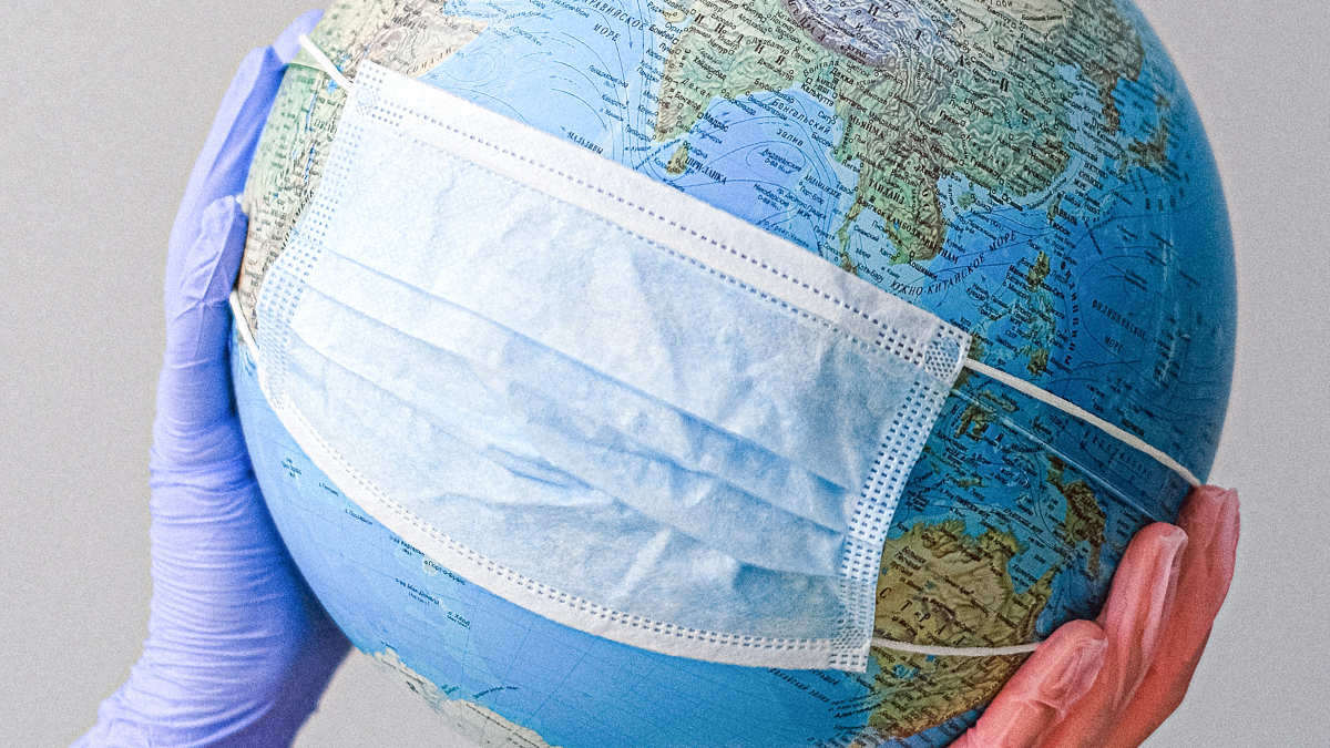 Protective mask on earth