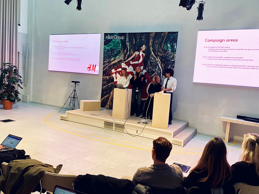 Represenatives from H&M presents a workshop at H&M HQ