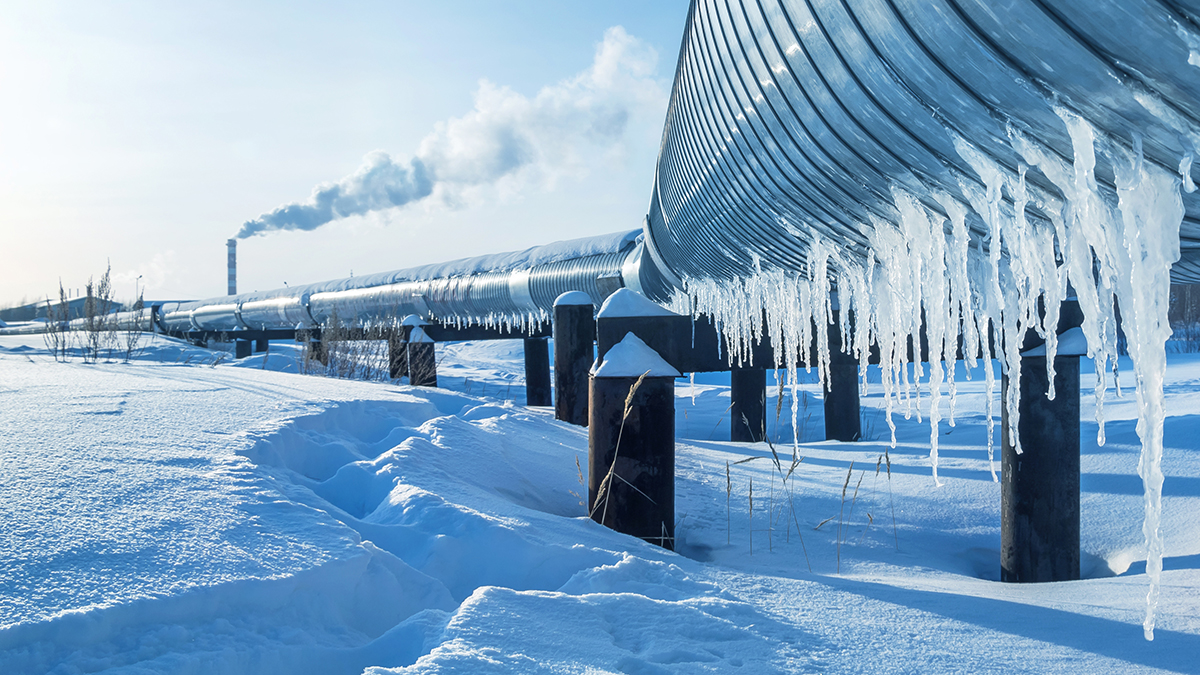 Gas pipe going to the city boiler