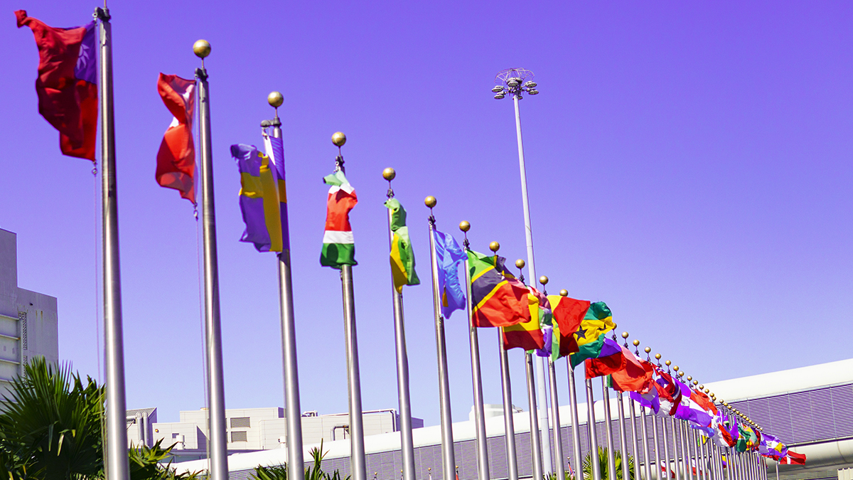 Several different country flags