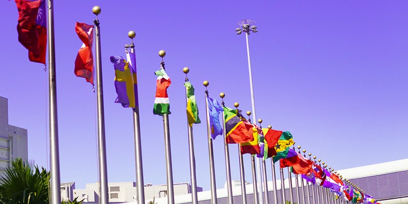 Several different country flags