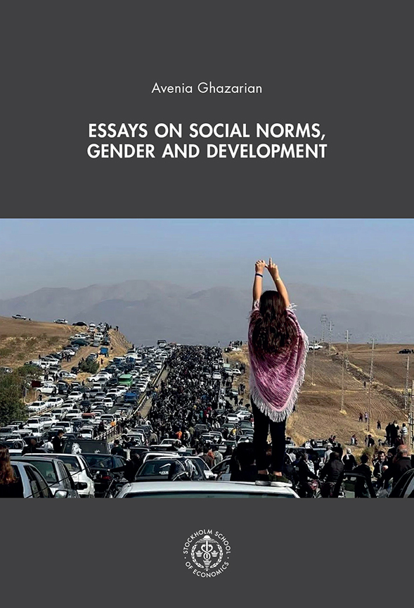 image on book cover showing an unveiled woman standing on top of a vehicle as thousands make their way toward Aichi cemetery in Saqez, Mahsa Amini’s hometown in the western Iranian province of Kurdistan, during a protest march marking 40 days since her death on October 26, 2022, defying heightened security measures imposed as part of a bloody crackdown on women-led protests.