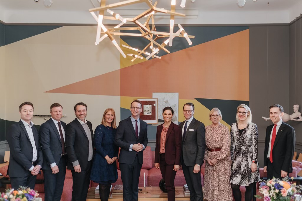 People standing in front of camera