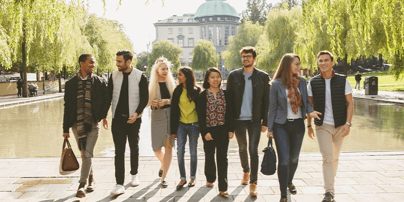 student group in park
