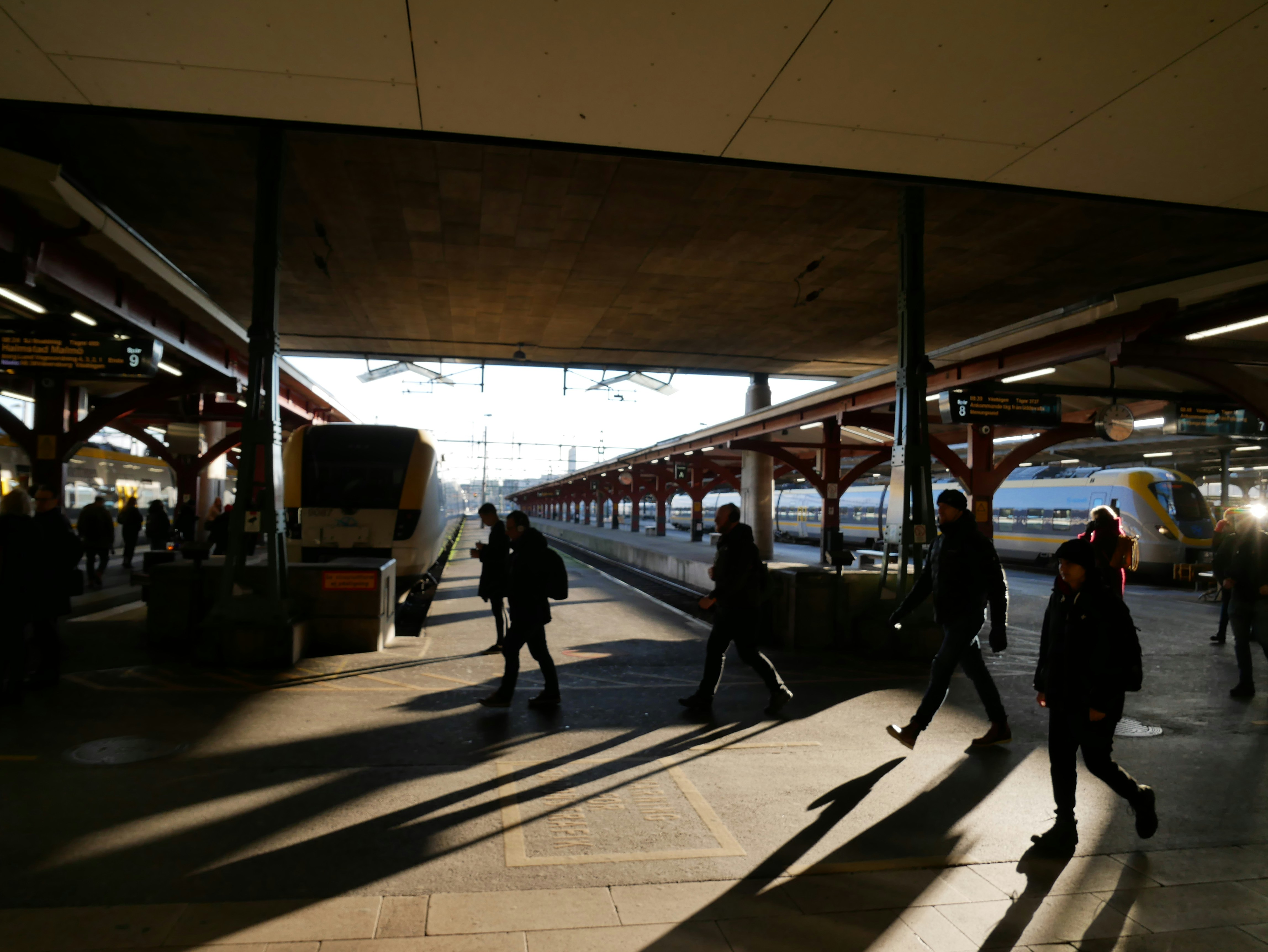 People in a Swedish train station