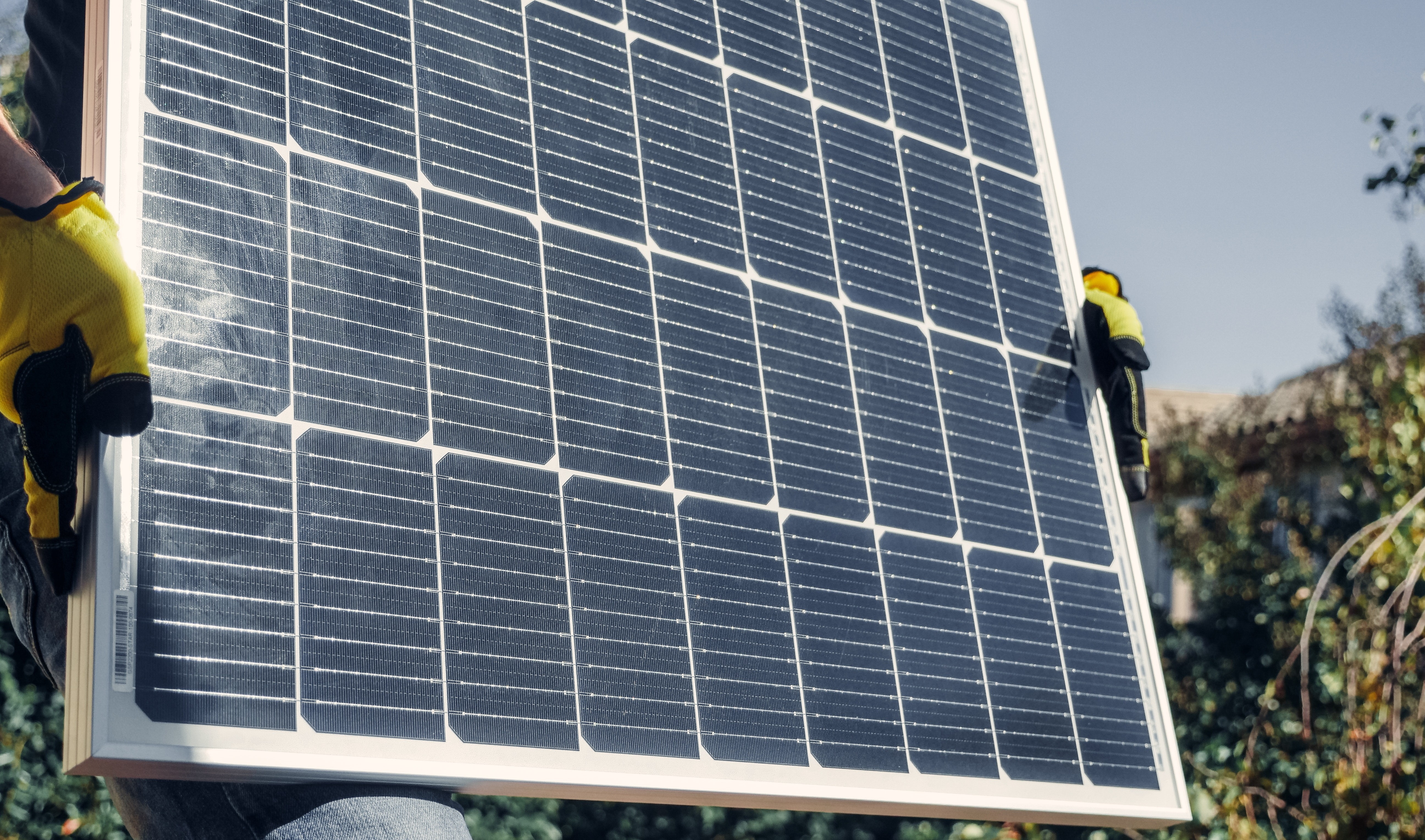 Person holding solar screen