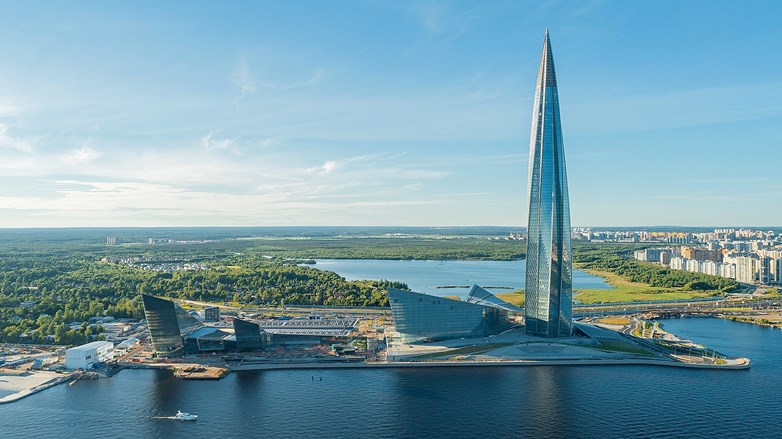 Gazprom tower in ST Petersburg, Russia.