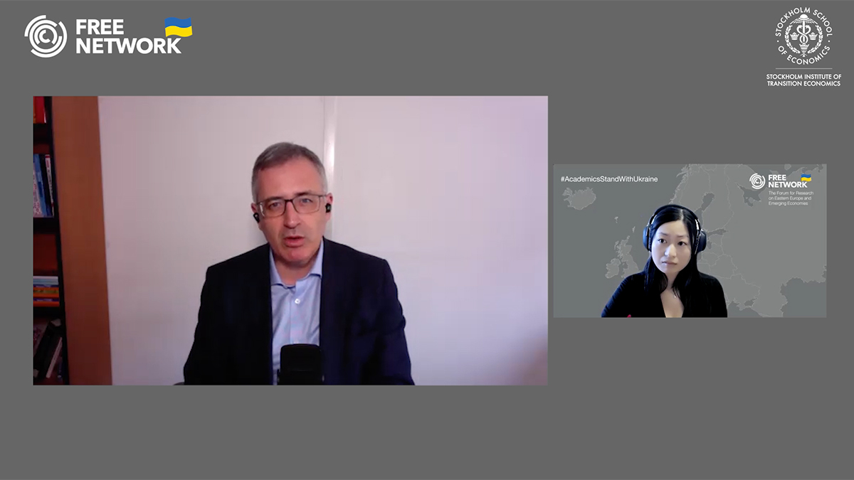 Screen shot image from the interview together with Sergei Guriev and Maiting Zhuang