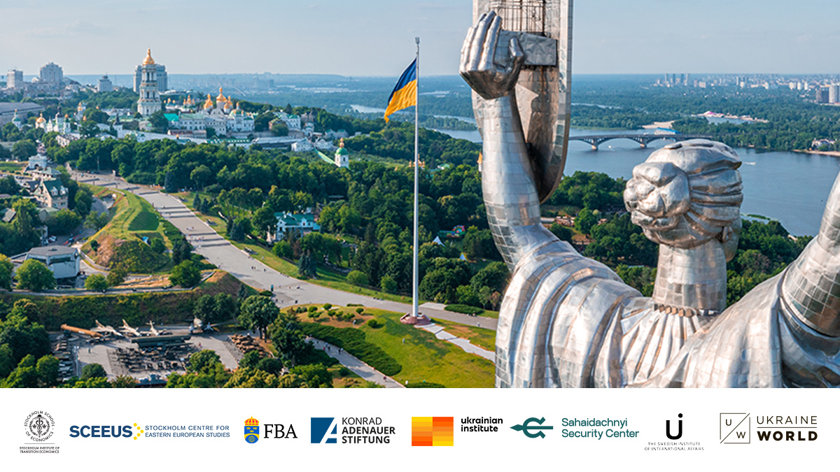 Kyiv, Ukraine, June 10, 2021. Aerial panoramic view of the Mother Motherland monument in Kiev. Historical sights of Ukraine. Beautiful scenic view of Kyiv.