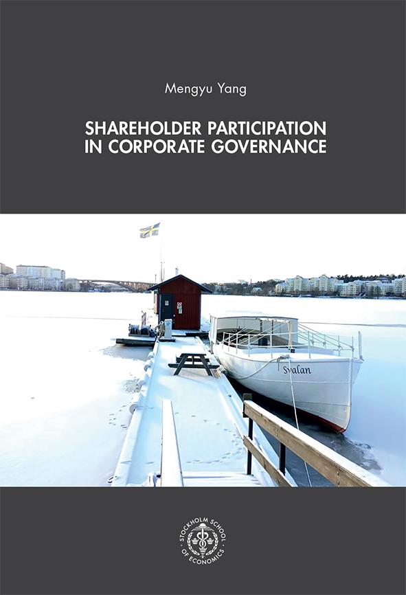 Photo on book cover showing a white boat moored beside a snow-covered pier leading to a small red hut on a frozen waterfront in Stockholm, with the city skyline visible in the distance.