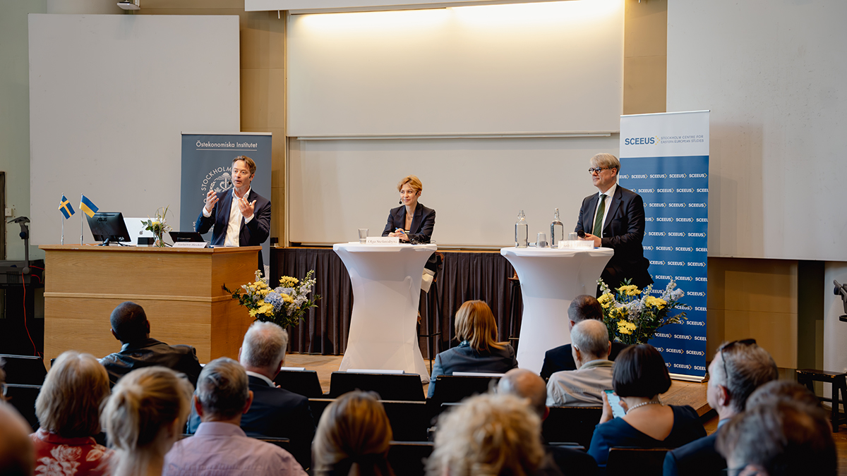 From left: Torbjörn Becker, Olga Stefanishyna and Fredrik Löjdquist.