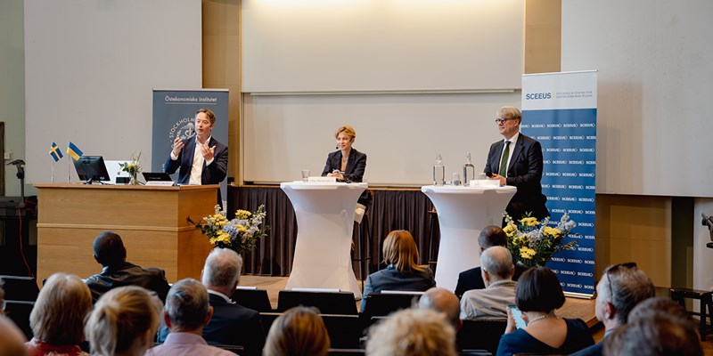 From left: Torbjörn Becker, Olga Stefanishyna and Fredrik Löjdquist.