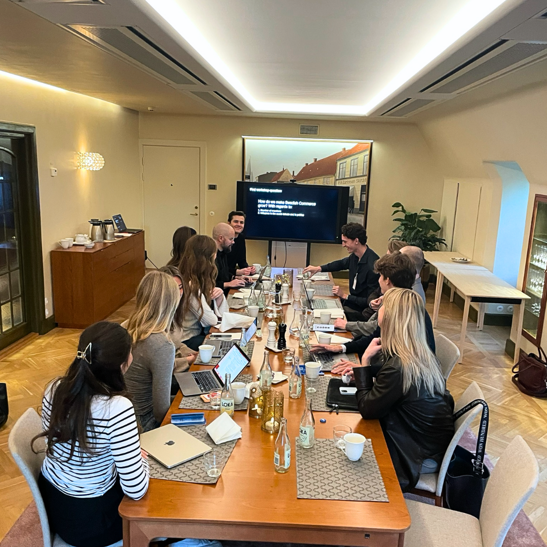 Students visiting Svensk Handel HQ in central Stockholm