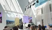 H&M representative holding a presentation for students at H&M's HQ.
