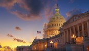 US Capitol building at sunset, Washington DC, USA.
