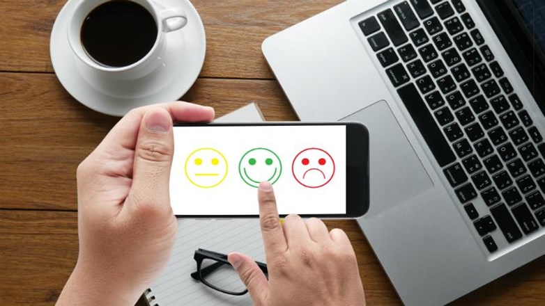 neutral smiley, happy smiley, sad smiley mobile phone survey