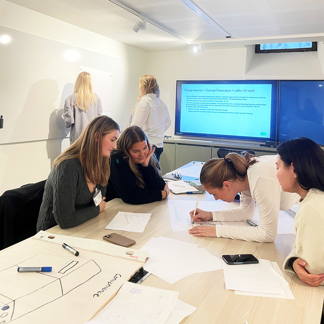 Students looking busy in a workshop