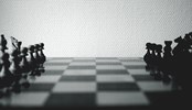 Chess pieces on a chessboard