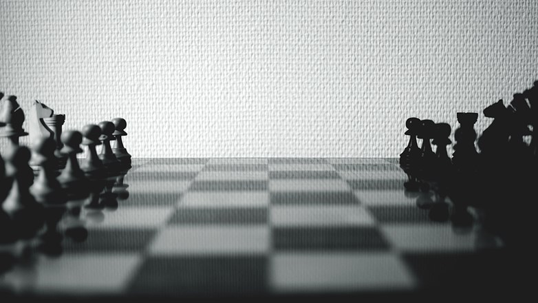 Chess pieces on a chessboard