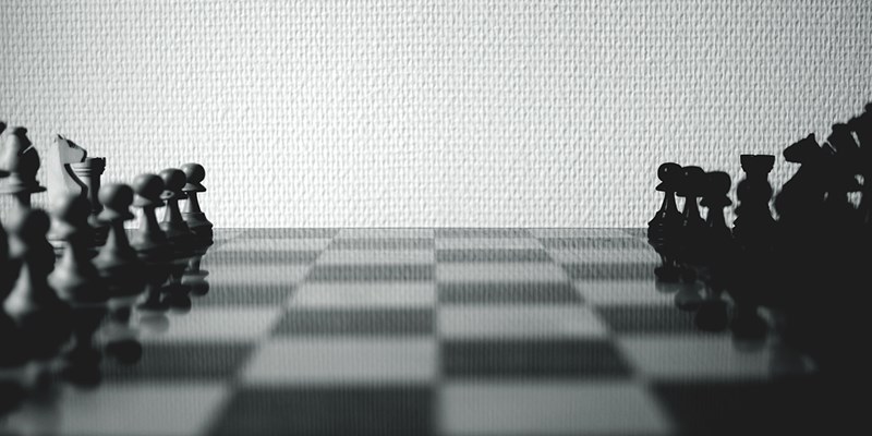 Chess pieces on a chessboard