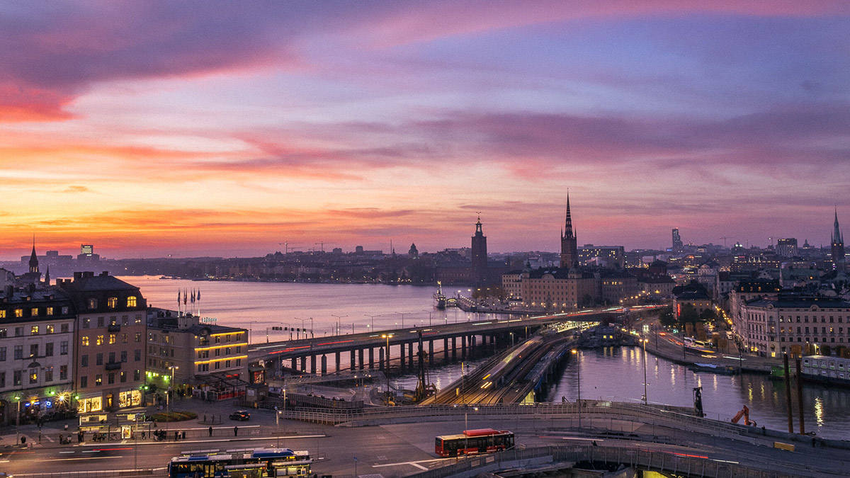 Stockholm during rush hour