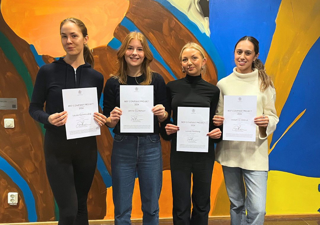 Louise Gyllensvärd Jennie Gustafsson Lovisa Fredborg Josephine Gränse all winners of Best Company project 2024