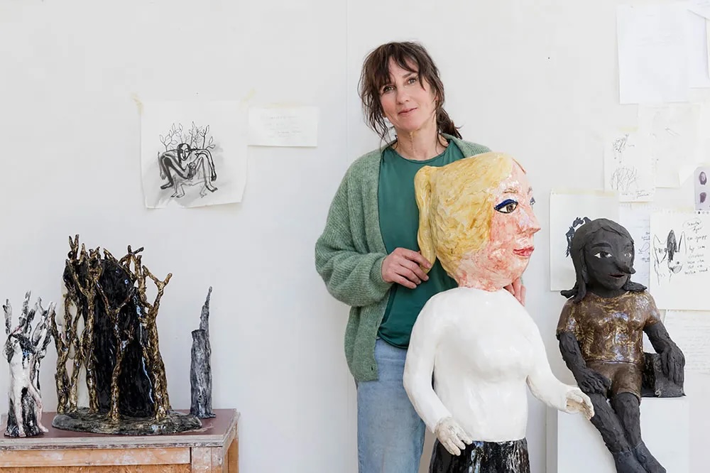 Klara Kristalova in her studio