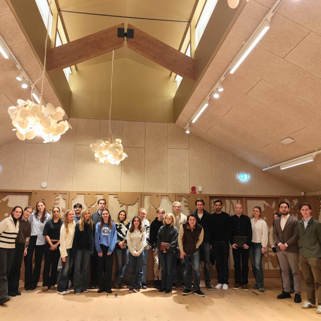 Students in a high ceiling room at Torsåker Farm