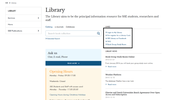Picture to show where to find link to book group study room online