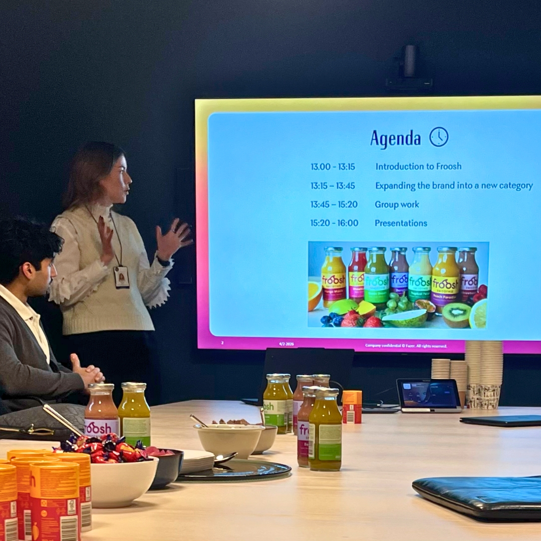 Fazer staff presenting at a workshop