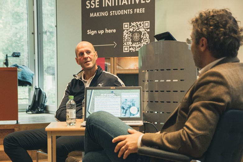 two participants fireside chat