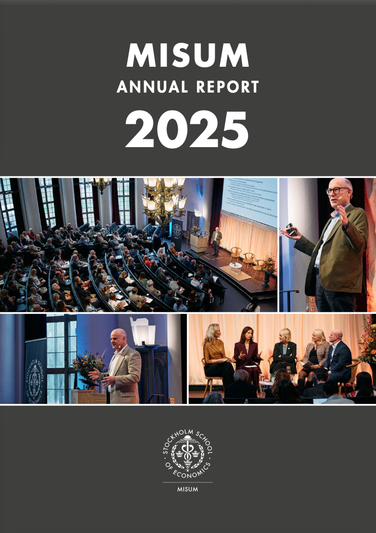 Cover of the Misum Annual Report 2025, featuring pictures from the stage at the Misum Forum 2025 event.