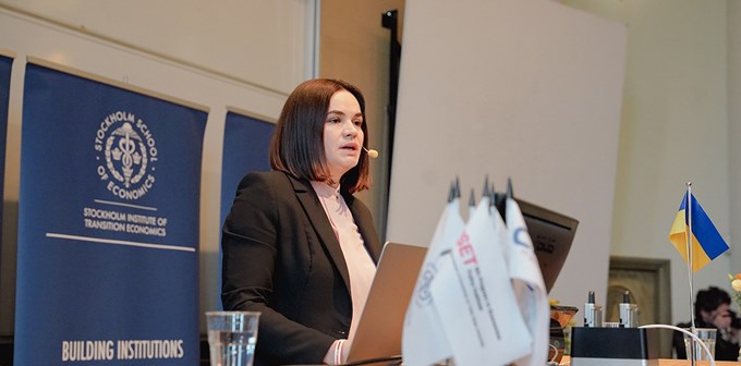 Photo of Sviatlana Tsikhanouskaya, Leader of the Belarusian Democratic Forces