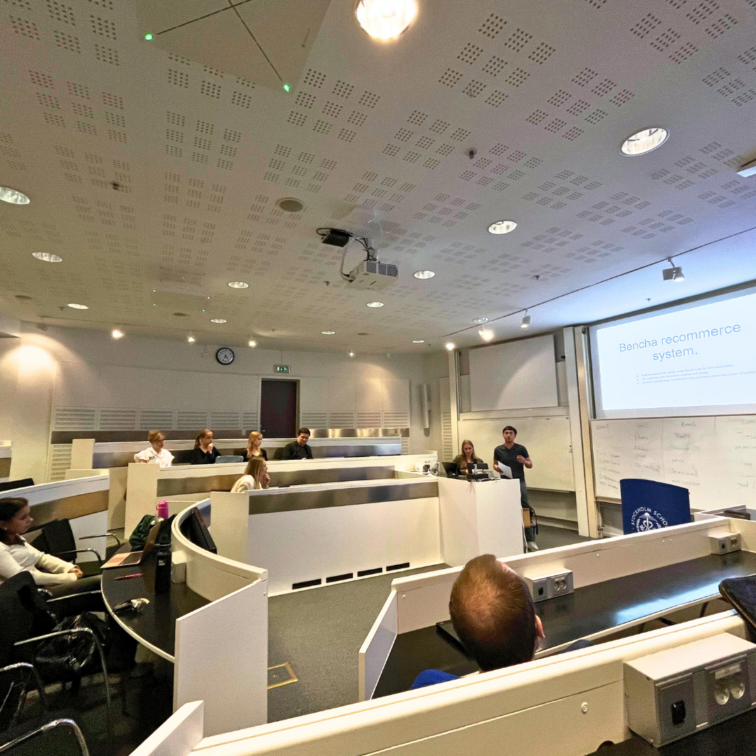 Students presenting at a workshop.