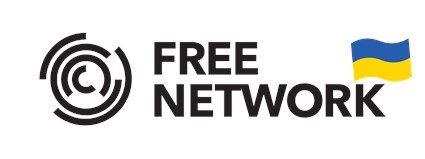 FREE Network logo with Ukraine flag