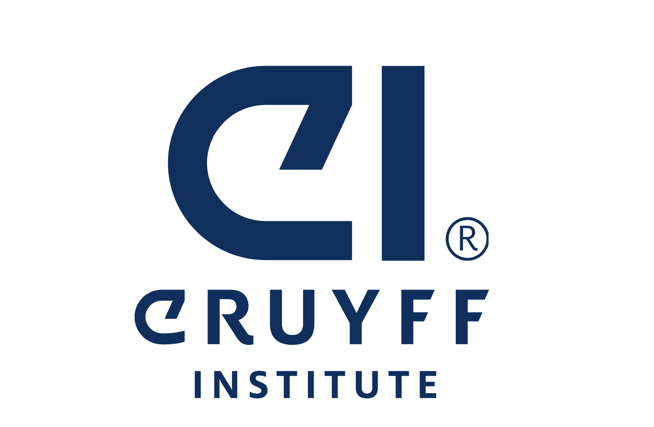 Logo of a company, blue and white