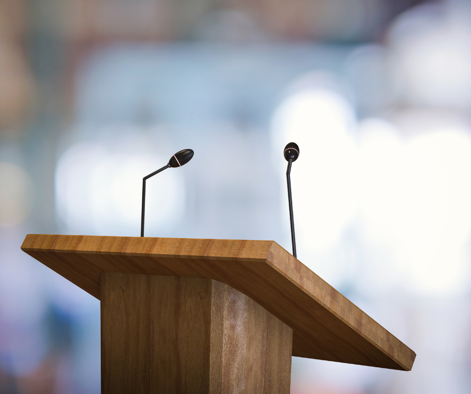 podium with mic