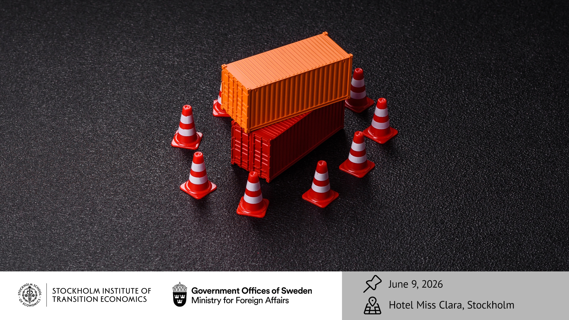 Arrest or confiscation of a container of goods or restriction of supplies due to sanctions. Container confiscation as a background concept for your design