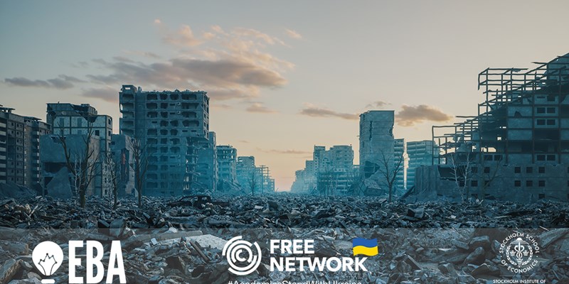 Ruined city in Ukraine.