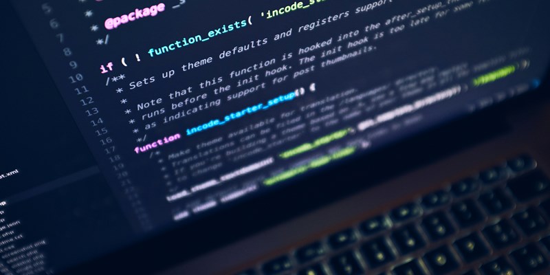 code on laptop screen