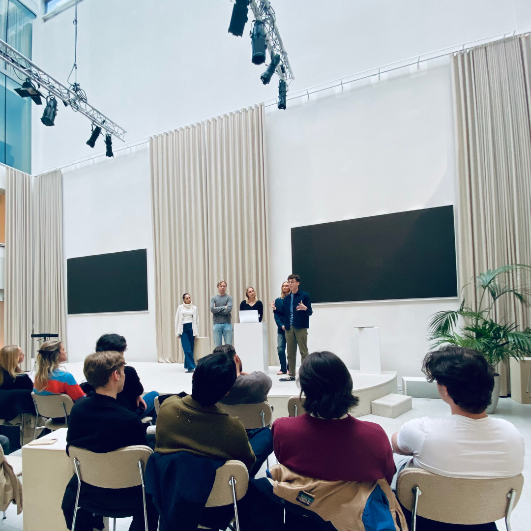 Students presenting in a workshop at H&M's HQ in Stockholm.