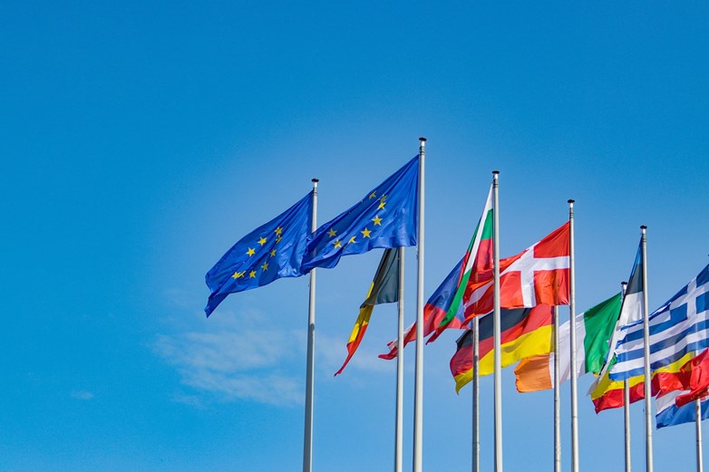 Image of flags at the EU HQ