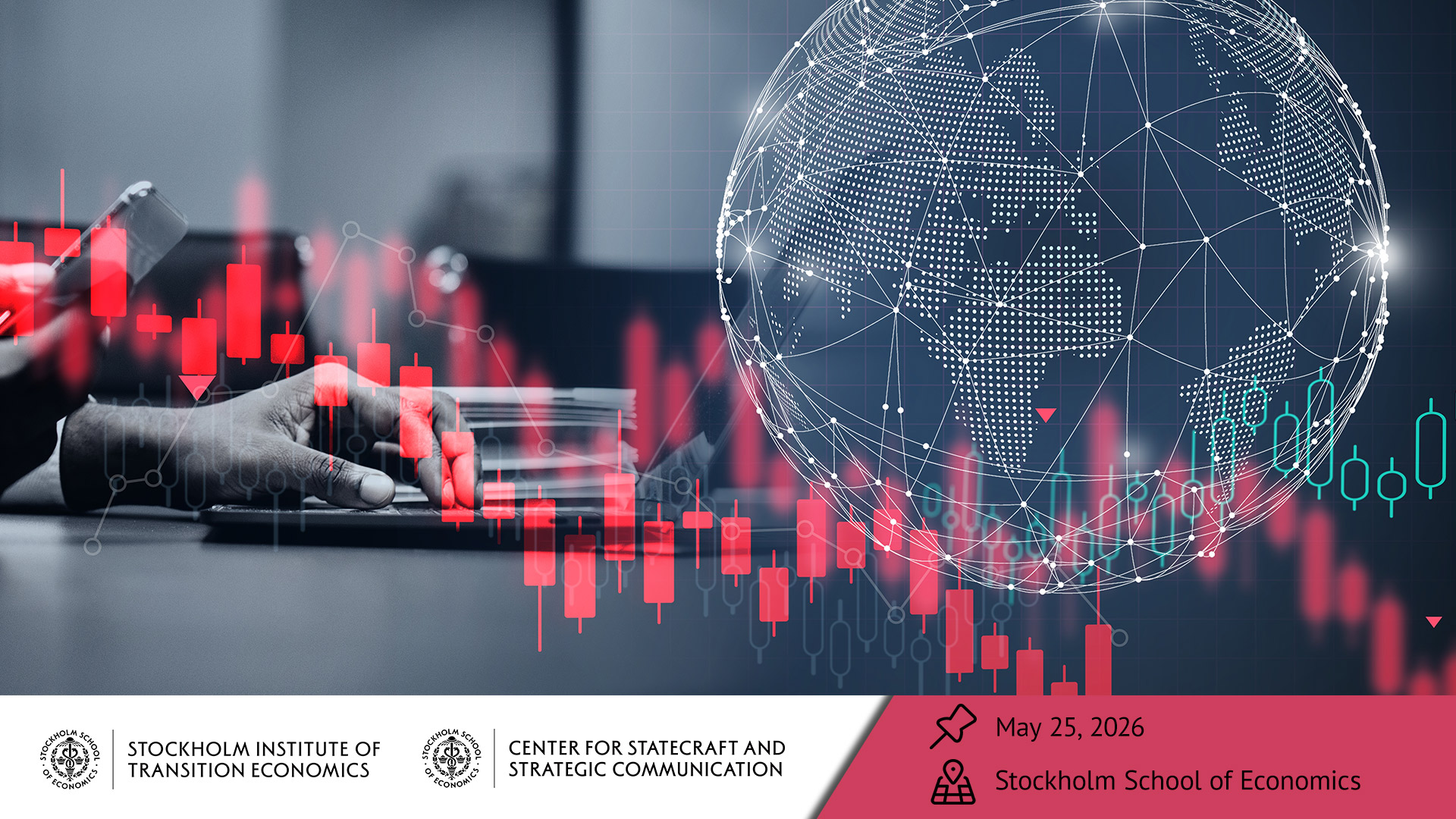 Collage of Financial Data Analysis With Global Map Representation in Office Setting